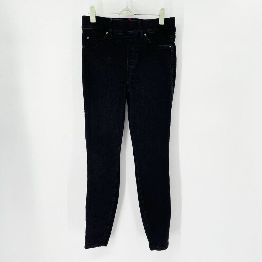 Spanx Ankle Skinny Jeans Sz S Clean Black‎ High Waisted Pull On Stretch Pockets